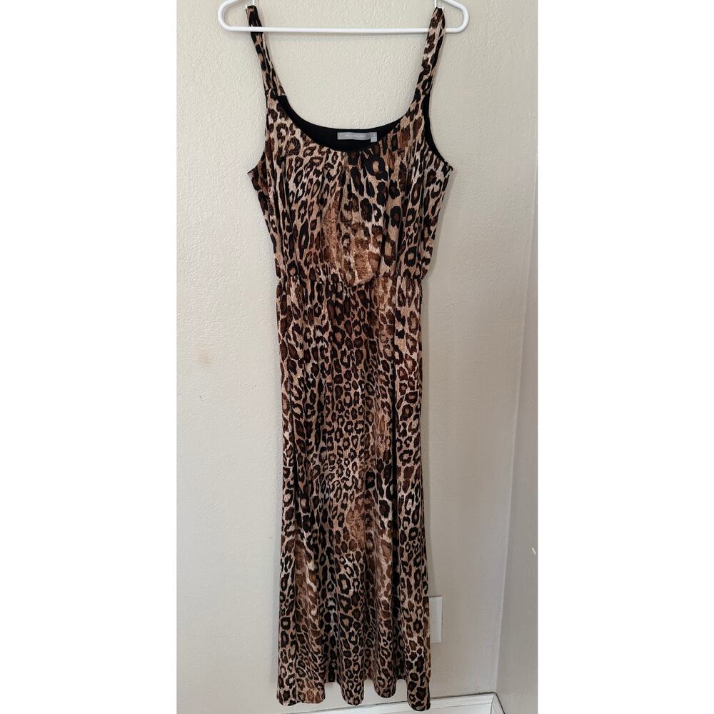 Women's NY‎ Collection leopard print maxi Stretchy Elastic Waist dress Size M